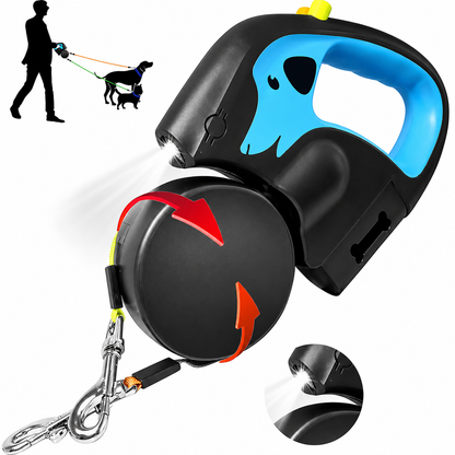 Auto Retractable Dog Leash 3M Extendable Rope For 2 Dogs
