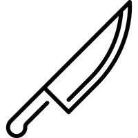 Wide, curved cutting edge