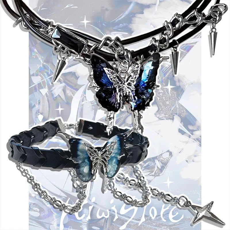Butterfly Zircon Necklace New Gothic Style